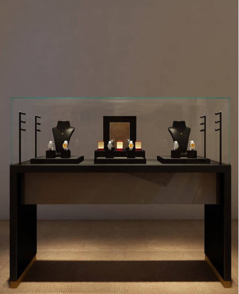 Hộp trưng bày đồ trang sức và đồng hồ sang trọng bằng gỗ cao cấp hiện đại